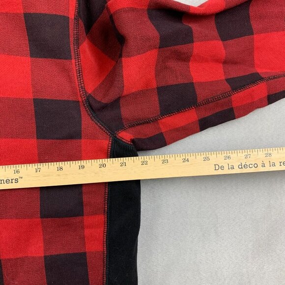 Vtg Abercrombie & Fitch Mens Sherpa Hoodie Medium Red Buffalo Check Full Zip Y2K - Picture 6 of 8